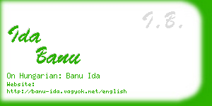 ida banu business card